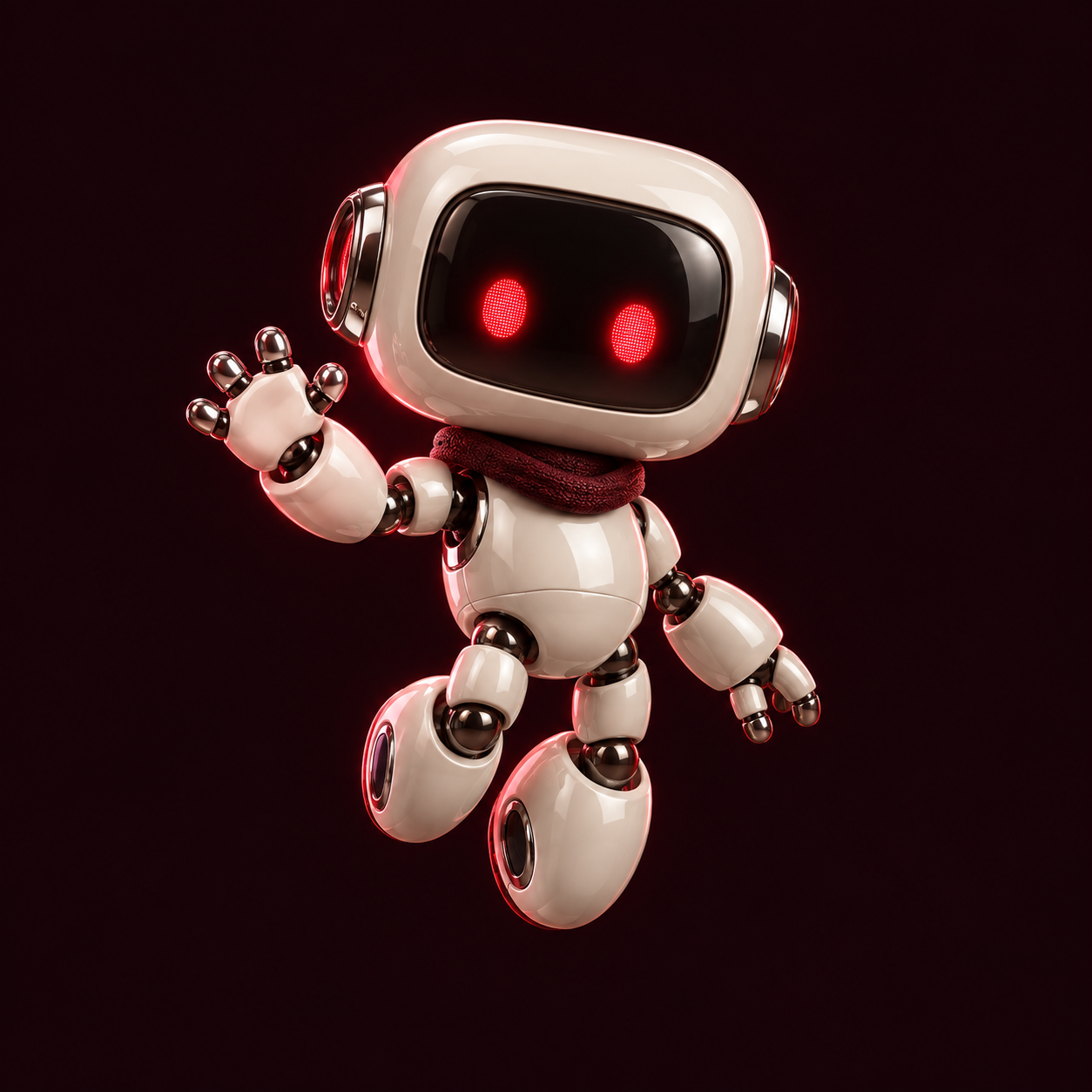Pix, AlinePix’s friendly silver creative companion, waving hello